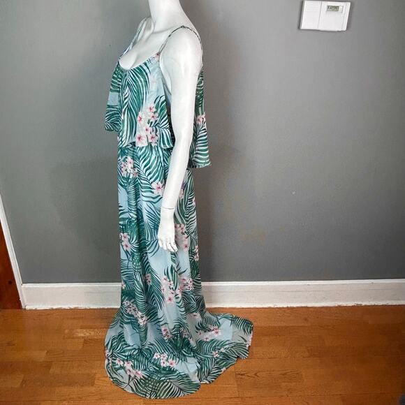 Mumu Maxi dress XXL tank Hawaiian Slip green wedding guest party boho NWT - Picture 7 of 15